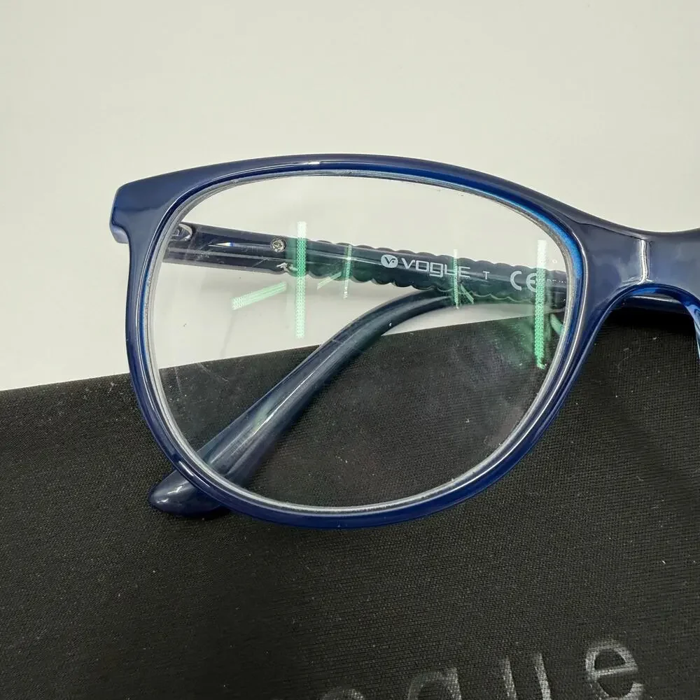 Vogue Eyewear Glasses VO 5030 Frame Only 53 16 140 Cat Eye Blue Acetate